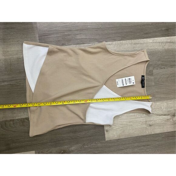 Inc International Concepts NWT Colorblocked Tank Top Beige Sz Medium, MSRP $45 - Picture 4 of 8